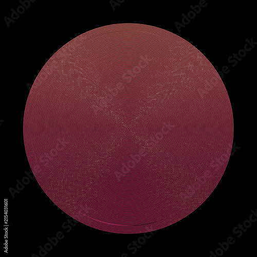 Concentric circles create a gradient pattern against a black background