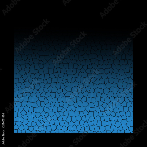 Irregular polygonal pattern transitions from light to dark blue hues