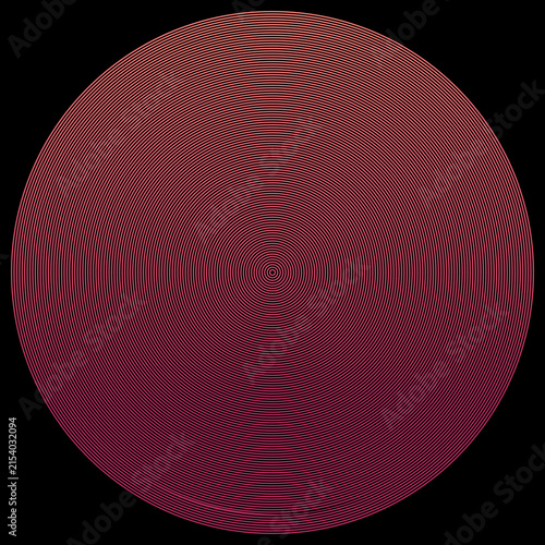 Concentric circles create a gradient pattern against a black background