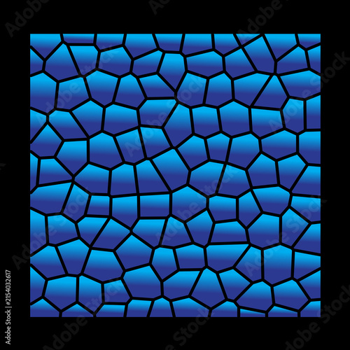 Irregular polygonal pattern transitions from light to dark blue hues