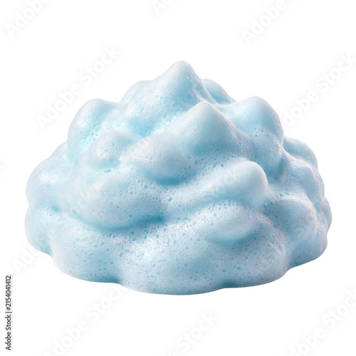 Blue foam with sensory texture looks soft and bubbly with light airy feel creating soothing visual and tactile experience