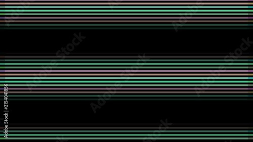 Horizontal bands of teal and purple lines separated by thick black stripes forming a geometric pattern