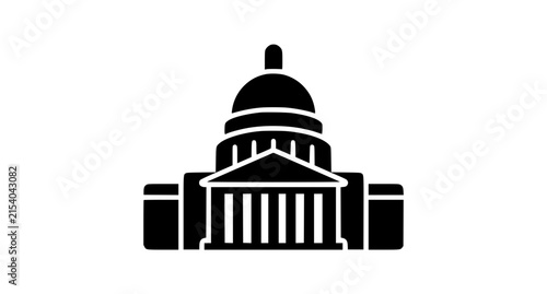 фотографія United States Capitol Building Icon Classic Government Architecture Vector Illus
