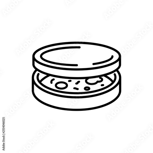 Sleek Black and White Minimalist of a Stacked Frisbee or Vinyl Record Container with high quality professional line art symbols for modern creative design and digital branding projects