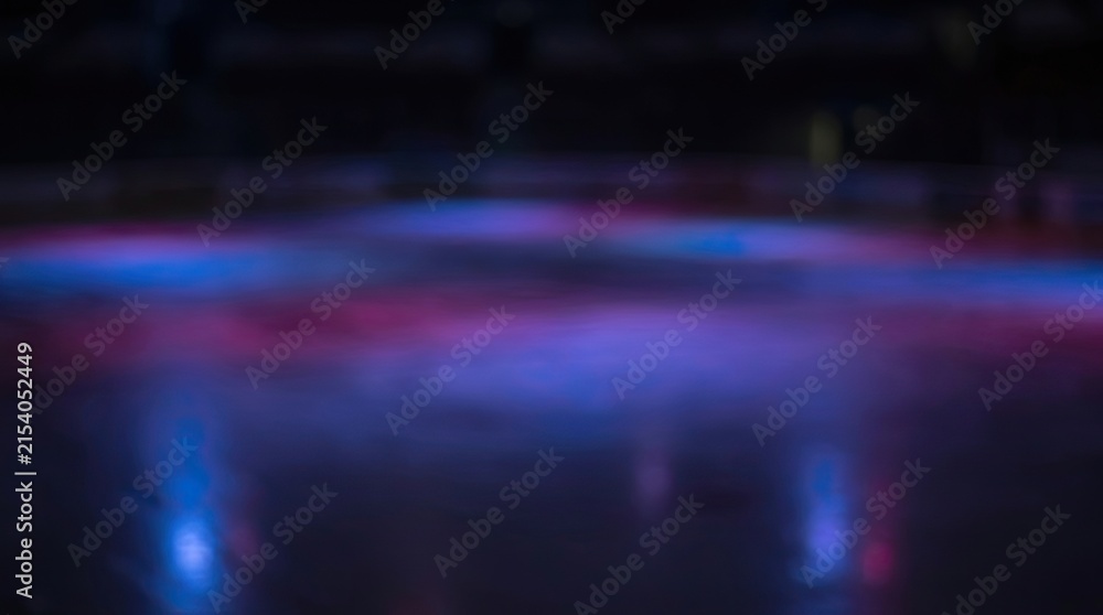 Naklejka premium Abstract Blurred Dark Background with Neon Blue and Red Lighting