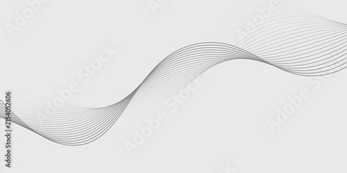 Foto Abstract vector background with black wavy lines.