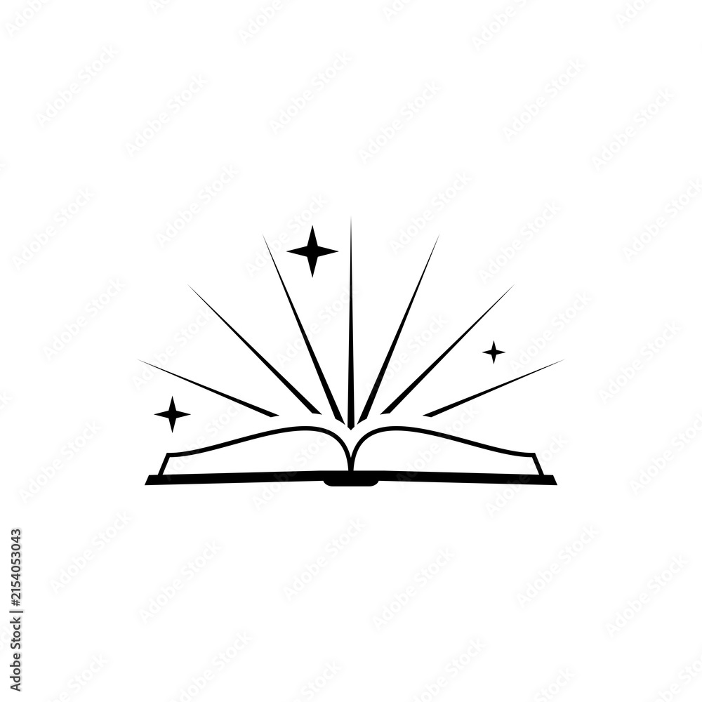 Fototapeta premium Ancient magic book sign icon isolated on white background