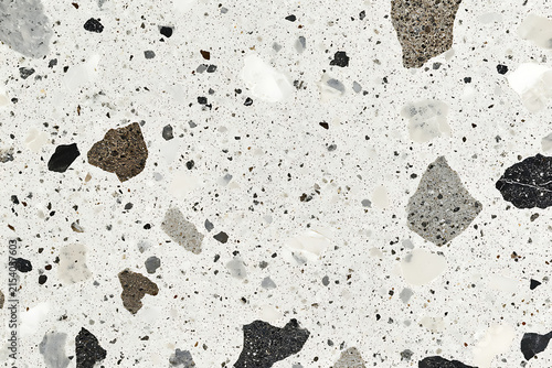 Minimal Terrazzo Stone Texture with Fine Speckled Aggregate Pattern.