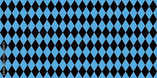 Seamless blue and black diamond geometric pattern background. Classic lozenge argyle  texture.