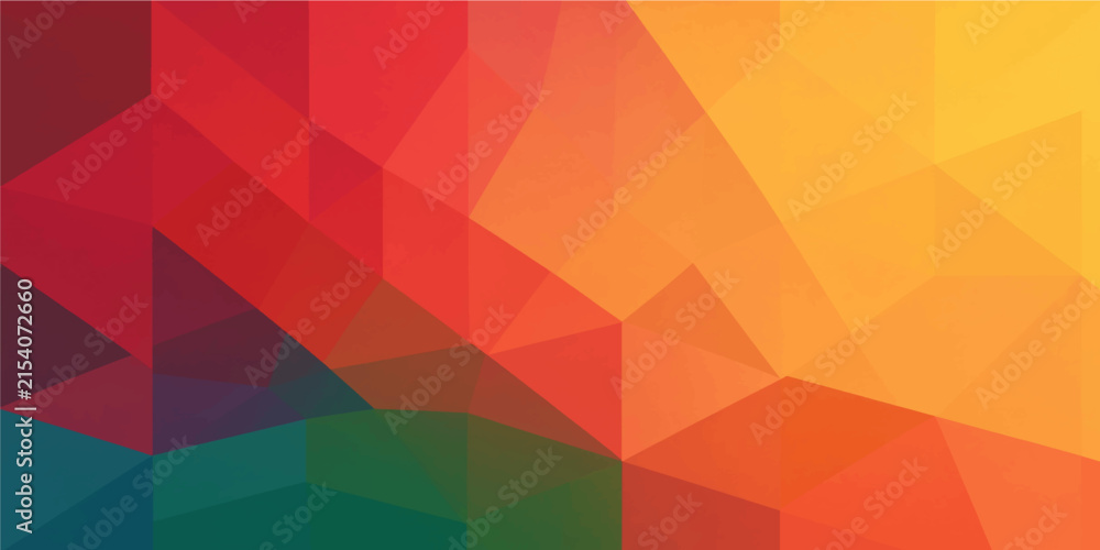 Obraz premium Abstract warm tone geometric low poly background featuring vibrant red orange and yellow triangular shapes