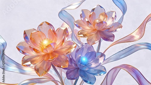 Crystal flower ribbons