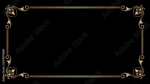 Animated golden ornamental vines, with a transparent background.