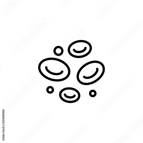 Foto Simple outline icon of blood cells with hematology microscopic research minimali