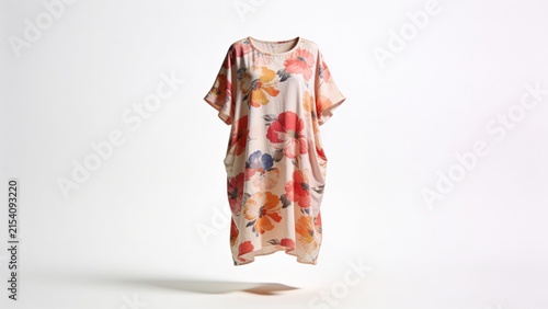 Vibrant Floral Print Loose Fit Summer Dress with Pockets