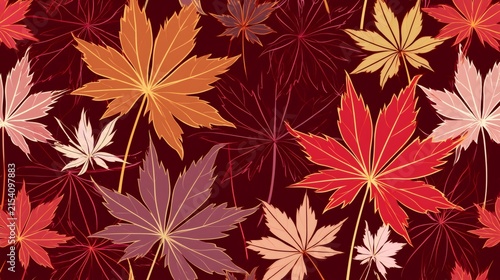 Autumn leaves pattern creating a fall foliage background
