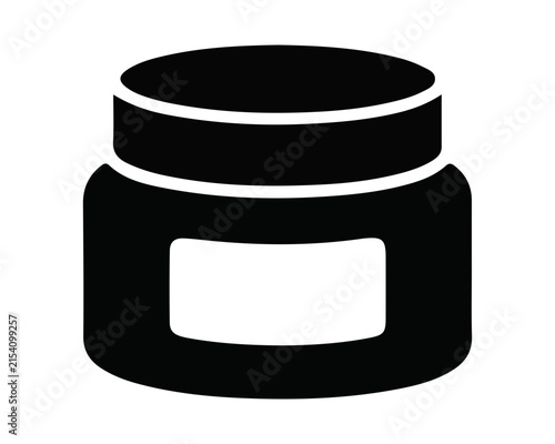 Cosmetic cream jar container icon for beauty and skincare product packaging