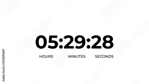 6 hours work shift icon animation with countdown wise arrow loop.