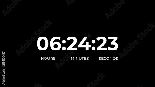 7 hours work shift icon animation with countdown wise arrow loop.