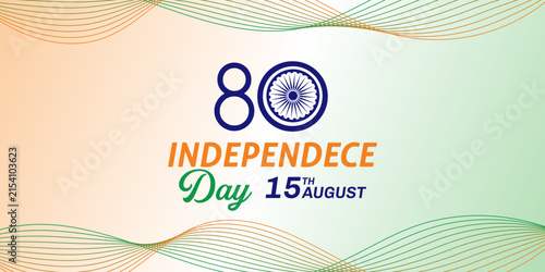 80th India Independence Day Celebration Banner Background Vector Design
