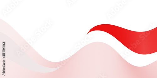 Abstract Red Wave Line Shape Banner, isolated on transparent background
