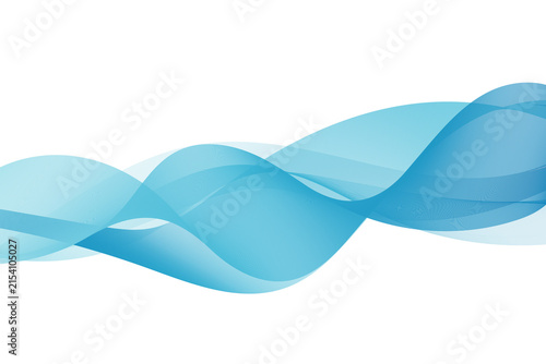 Abstract Blue Wave Line Flow, isolated on transparent background
