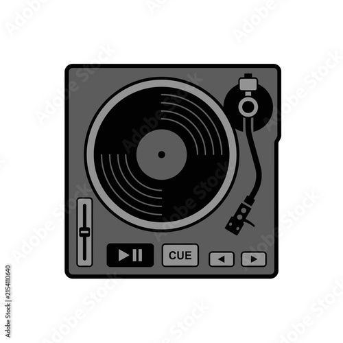 Fotografía Retro turntable record player icon isolated