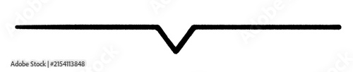 Hand Drawn Thin Ink Wavy Long Line on Transparent Background