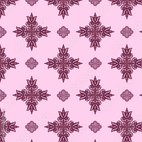 Seamless pattern with lace patterns on a pink background