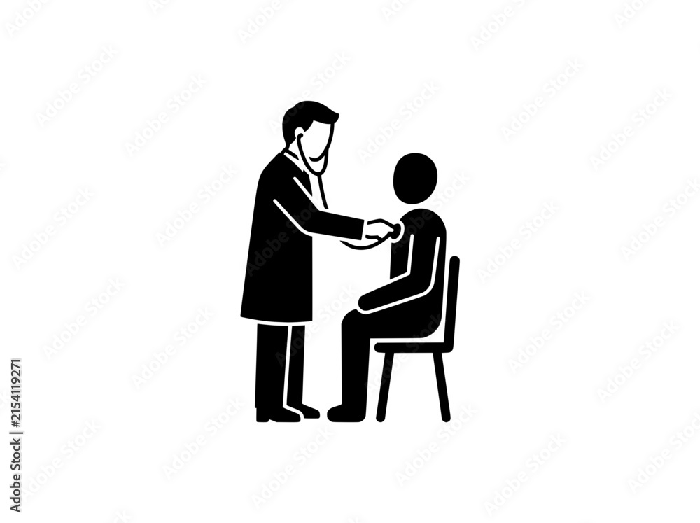 Obraz premium Doctor shaking hands with seated patient during medical consultation in clinic office setting