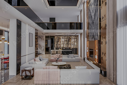 Fotografie contemporary living room den home interior design