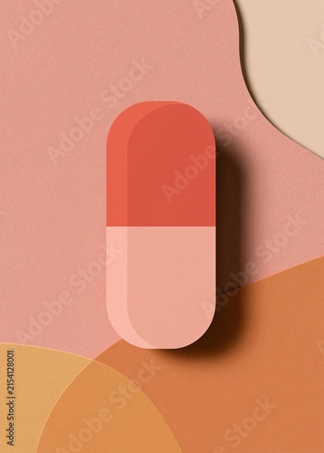 Abstract graphic design with a pink and orange color scheme. the background is divided into different shades of pink, orange, and beige, creating a gradient effect.