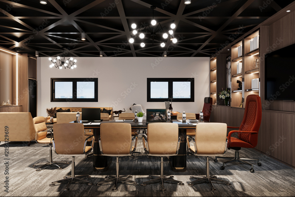 Fototapeta premium An empty meeting room and conference table