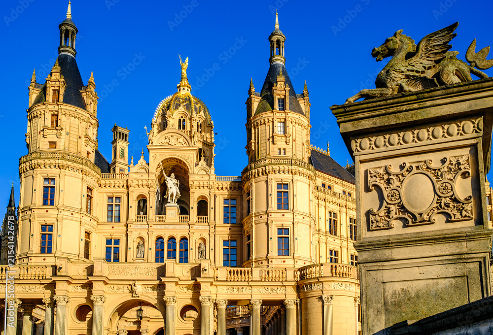 Fototapeta premium historic buildings at the old town of Schwerin - Germany