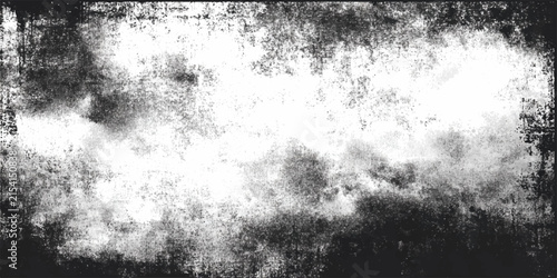 Abstract grunge texture with white distressed center and black border with distressed edges and scratches overlay.