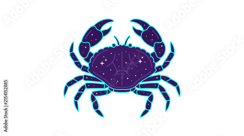 Celestial Cancer Zodiac Sign Starry Crab Illustration