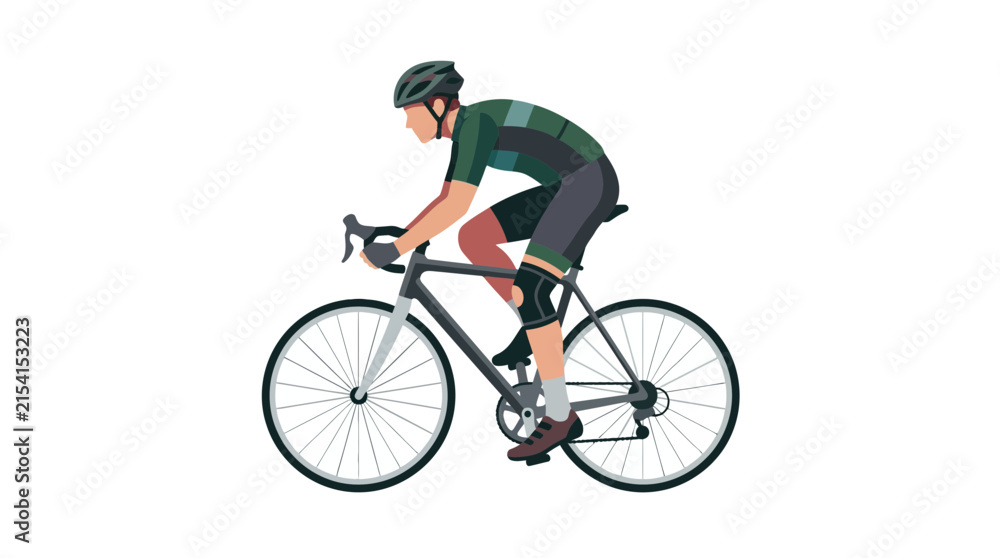 Fototapeta premium Cyclist Riding Bicycle Isolated