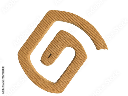 Brown corrugated cardboard spiral symbol isolated on white background