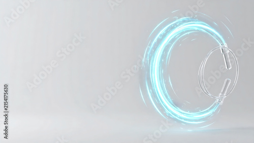 Holographic Energy Ring Abstract Concept with Glowing Blue Light Motion Effect