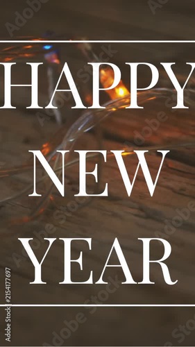 Flickering fairy lights on New Year Eve 4k