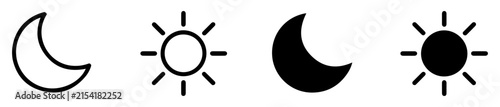 Foto sun moon dark light mode icon set