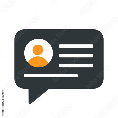 Orange person message icon - chat card