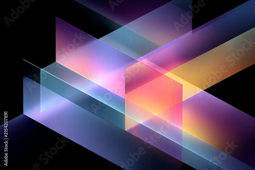 Abstract Geometric Glass Layers Background for Modern Exhibition Design