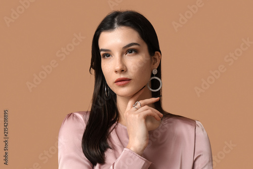 Beautiful young woman with ...
