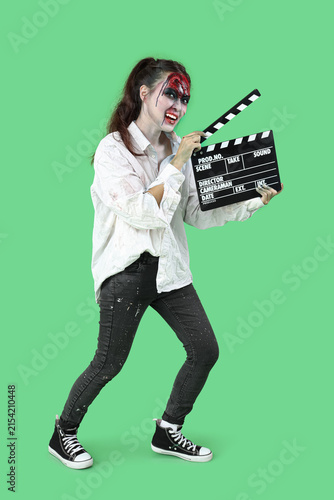 Young woman dressed for Hal...