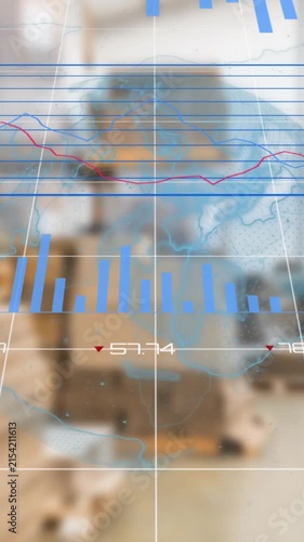 Animation of financial data processing over warehouse