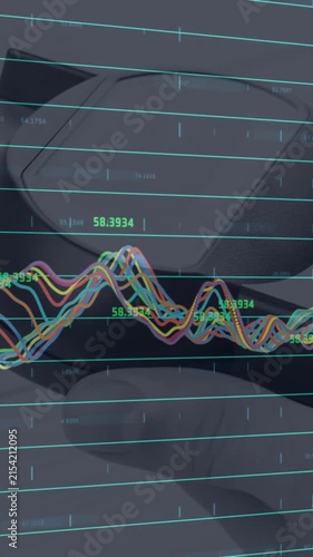 Financial data processing against close up of person's hand using a card machine