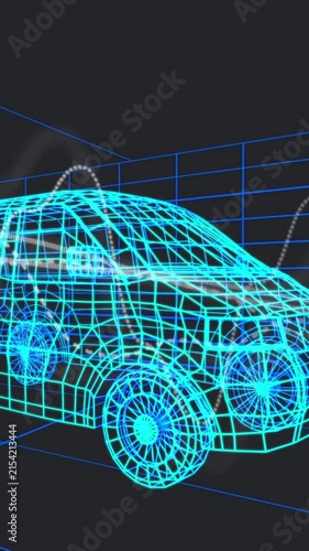Digital global network concept with lines, nodes, and engineering data processing.