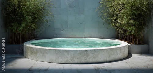 swimming pool at the bank of the luxurious beach glass platted with sierra blue water abstract backgroiund 