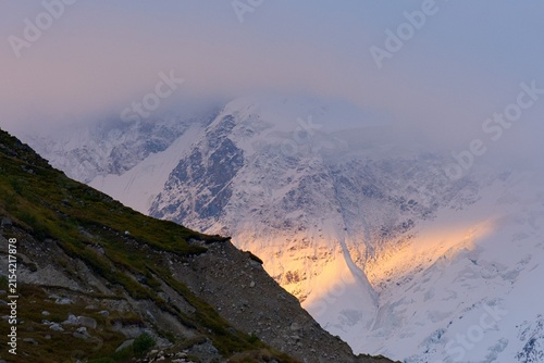 Sunrise at Base Camp of Bezengi, Kabardino Balkaria, Russia