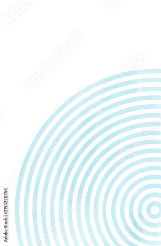 淡い水色の水彩同心円ライン背景（透過PNG）｜Light Blue Watercolor Concentric Circle Lines Background (Transparent PNG)